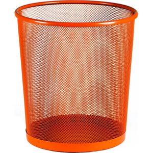 Kantoor prullenbak/papiermand 12 liter zilver orange - Papier afvalbakken