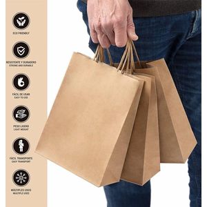 Papieren Tassen Kraft || Papieren Cadeauzakjes Papieren Draagtassen met Handgrepen 40