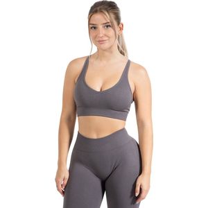 Smilodox Cetrina Sportbeha voor dames - Shaped Fit, ondoorzichtige push-upbeha, V-halsbeha zonder beugel, uitneembare cups, elegante bustier met uitsparing op de rug, yoga, fitness en training