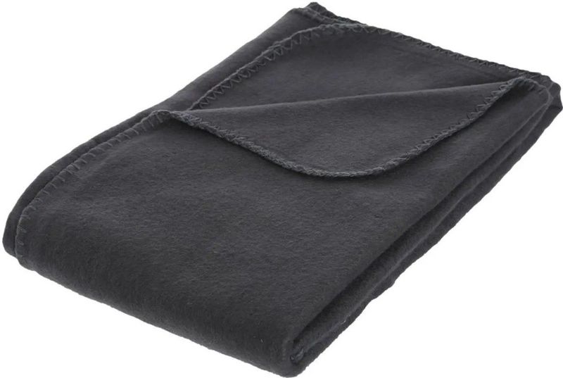 Atmosphera - Plaid - Antraciet - Fleece - 125 x 150 cm