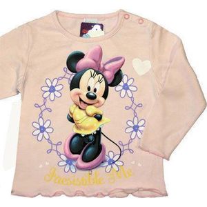 Disney - Minnie Mouse - Meisjes Kleding - Longsleeve - Licht Roze - T-shirt met lange mouwen - Maat 86