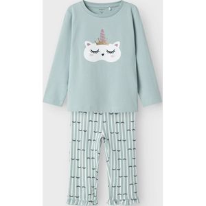 Name it Meisjes Pyjama oogjes Gray Mist - NMFRANDA - Maat 110