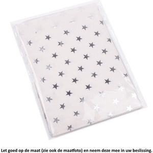 Papieren Zakjes - Met zilveren sterren – 24 Stuks – Wit – 13 x 18 cm – Gift Bag – Geschenkzakjes – Cadeau – Cadeauzakjes - Fournituren - Traktatie - Snoep - Koek