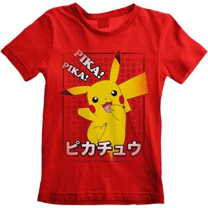 Pokémon Kids - Pikachu Pika, Pika! Jongens & meisjes T-shirt - rood - 104