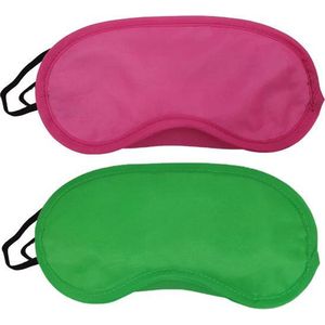 Slaapmaskers Groen & Roze - 2 Stuks - Thuis - Slaapmasker - Onderweg - Vliegtuig - Festival - Slaapcomfort - oDaani