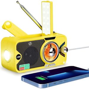 Equivera Noodradio - Noodradio - Emergency Radio - Survival Radio - Oorlog Radio - Opwindbare Radio - Solar Opwindbaar - Radio voor Rampen - SOS Alarm - Noodradio op Batterij - Draagbare Radio - AM/FM-Radio - Oplaadbare Batterij - Noodlader Telefoon