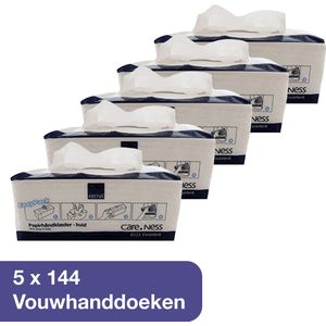 ABENA Vouwhanddoeken in Meeneemverpakking - 5 binnenverpakkingen met 144 vel per verpakking - Sterk, Absorberend en Zacht - Vel-Voor-Vel Uitgifte voor Extra Hygiëne - EU-Ecolabel