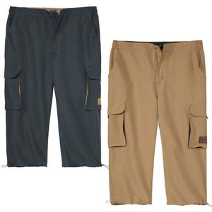 ATLAS FOR MEN - Set van 2 cargokuitbroeken van microvezel - Heren - Verkrijgbaar in grote maten - L