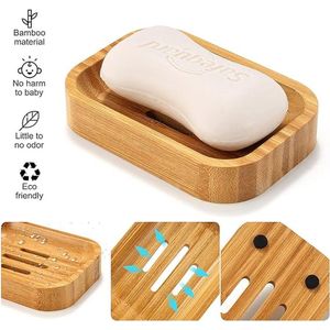 SHOP YOLO- Zeepbakje - Natuurlijke houten bamboe houder voor badkamer - 2 stuks