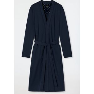 SCHIESSER Essentials badjas - heren badjas fine interlock donkerblauw - Maat: S