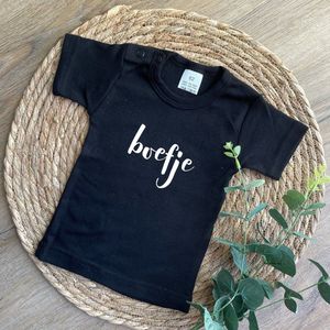 Baby t-shirt - Boefje - Zwart - Maat 62 - Baby Boy - Jongen - Cadeau - Dreumes - Babykleding - Korte mouw