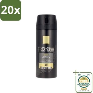 20 x Axe - Deodorant Bodyspray - 48hrs Fresh - Gold - Oud Wood & Dark Vanilla - 150 ml - Grootverpakking - Axe Gold Deodorant Bodyspray - Deodorant Spray - Geur - Zweetbestrijding - 48 Uur Bescherming