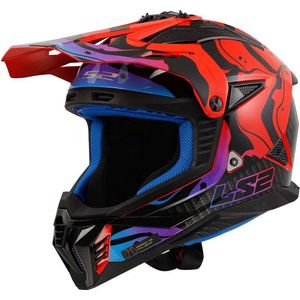 LS2 Helm Fast II Wash MX708 zwart / rood maat M