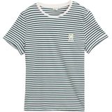 TOM TAILOR T-shirt voor dames, 38150 - Groen Wit Onregelmatige Streep, XL