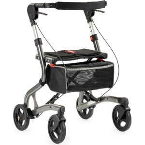 MultiMotion Trollimaster RG70 lichtgewicht Rollator - Gedraaide handvatten - Low, zithoogte 52 cm - Parkinson rollator