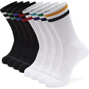 Sportsokken - Man - Wit & Zwart - 8 pack - Small