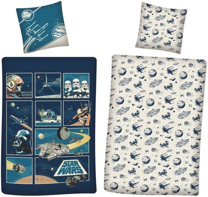 AYMAX - Star Wars - Beddengoed Set - Meerkleurig - 2-delig - 135 x 200 cm en 80 x 80 cm