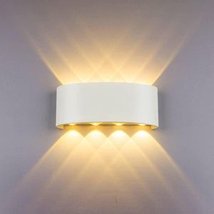 Moderne led-wandlamp 8 W wit licht up down aluminium waterdicht - binnen en buitenlamp voor woonkamer slaapkamer.