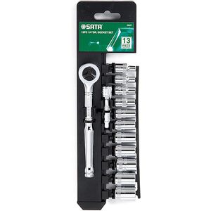 SATA Dopsleutelset 1/4"" met Ratel - 11 Delig