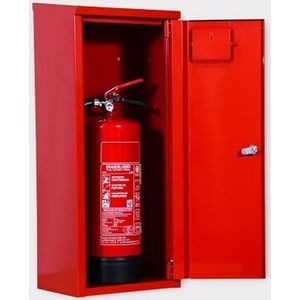 Brandblusserkast - blusserkast - gevelkasten - brandpreventie - brandbeveiliging - brandveiligheid - B300 × H700/730 × D220 mm - RAL 3000 - rood