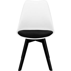 Springos Scandinavische Stoel - Fluwelen - Metaal - Woonkamer - Keuken - Eetkamer - Interieur - Zwart - Wit