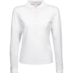 Tee Jays Dames/dames Luxe Stretch Poloshirt met lange mouwen (Wit)