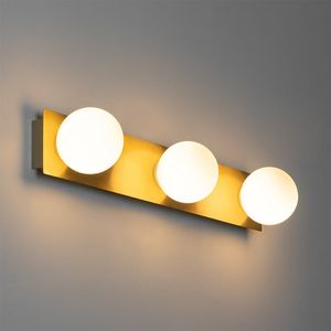 QAZQA cederic - Moderne Wandlamp voor binnen voor badkamer - 3 lichts - D 104 mm - Goud/messing -