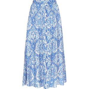 DreiMaster - Vintage Rok - Blauw/Wit - 3/4 Lengte - Normale Pasvorm