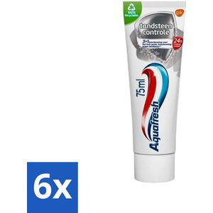 Aquafresh - Tandpasta - Tandsteen Controle - Beschermt Tegen Tandsteen - 75 ml - Voordeelverpakking - 6 stuks