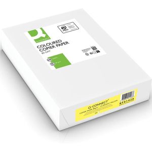 Q-CONNECT - Gekleurd Kopieerpapier - Felgeel - A4 - Pak van 500 Vel