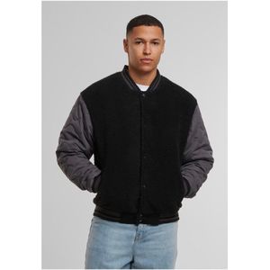 Urban Classics - Teddy College jacket - L - Zwart