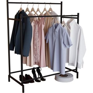 VCM Metalen open garderobe Inloop kledingrek Kledingstang Labol L