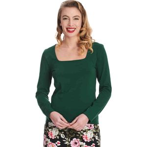 Banned - Sweet Sue Square Longsleeve top - M - Groen