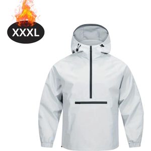 Bovista Windjas Voor Heren - Windjack - Waterdicht - Jas Met Capuchon - Outdoorjas - Volwassen - Grijs & Wit - Maat XS