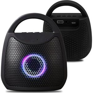 Silvergear Bluetooth Speaker met LED-verlichting – Dubbel zoveel plezier, dubbel zoveel geluid! - Kleur Zwart