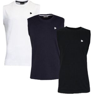 3-Pack Donnay T-shirt zonder mouw (589100) - Sportshirt - Heren - White/Navy/Black - maat M