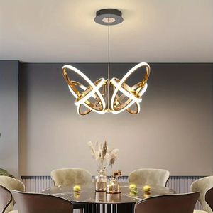 LuxiLamps - Vlinder Hanglamp - Goud - Woonkamerlamp - 62 cm - 3 Kleuren - Moderne Hanglamp - Woonkamerlamp - Eetkamer Lamp