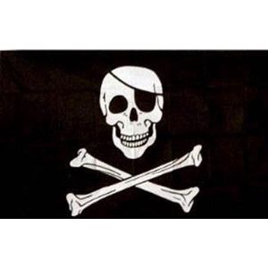 piraten vlag, vlag piraat met doodshoofd 90 x 150