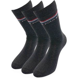 U.S. Polo Assn. - Antraciet - Sokken - 3-pack - Katoen
