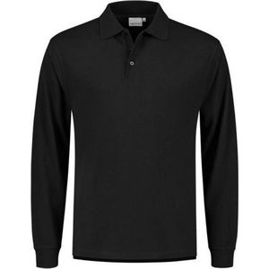 Santino Matt Polo-shirt lange mouwen - Zwart - S