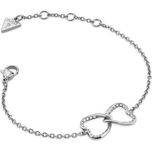 GUESS Armband Mon Amour Two Hearts Bracelet Rhodium Zilverkleurig