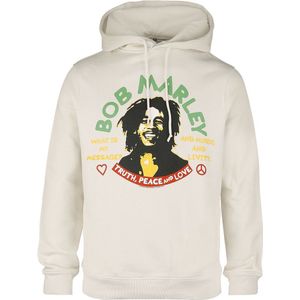 Bob Marley Truth Peace & Love Heren Trui met capuchon - zand - M