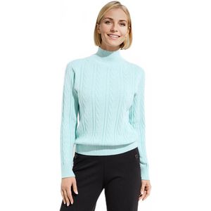 Warme geribde en gedraaide trui met hoge hals