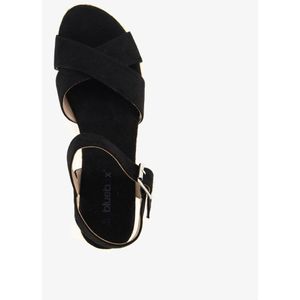 Blue Box dames espadrilles met sleehak zwart - Maat 38