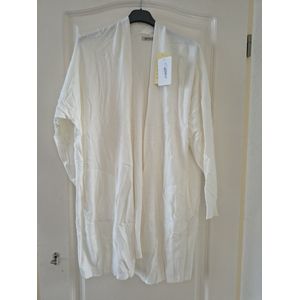 Halflang warm dames vest Dysa-effen wit-Maat M/L