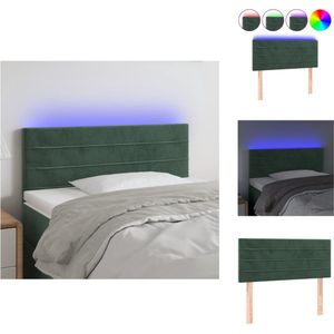 vidaXL Hoofdeinde Donkergroen - LED-strip - Verstelbare Hoogte - Comfortabele Ondersteuning - Zacht Fluweel - 80x5x78/88 cm - Bedonderdeel
