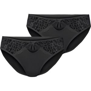 Merry Style Dames Slip Onderbroek - Katoen - Regular Taille - 2-Pack - MS-GAB-17-Hipsters-2P - Zwart (2Pack) - M