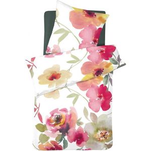 Dekbedovertrek - Flore - Pink - Katoen - 140 x 200 / 220 cm - 1-Persoons