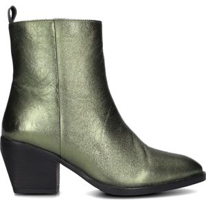 Notre-V Ki4563 Enkellaarsjes - Enkelboots met rits - Dames - Groen - Maat 37