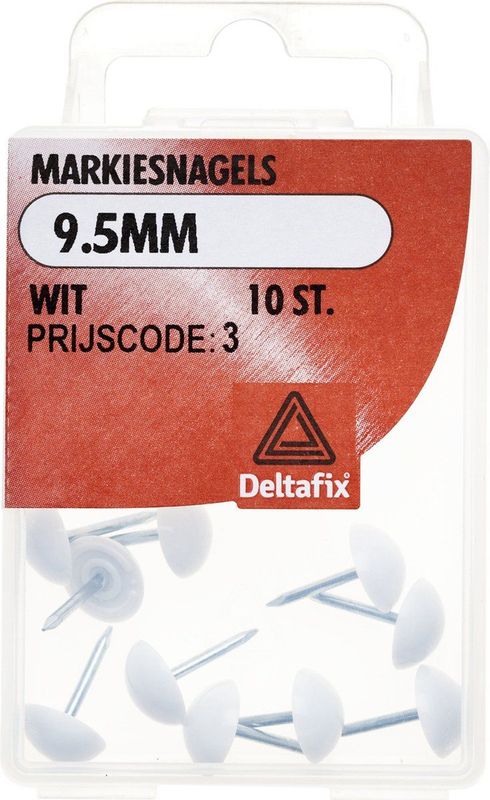 Deltafix - Markiesnagels - Wit - 9,5mm - 10 Stuks